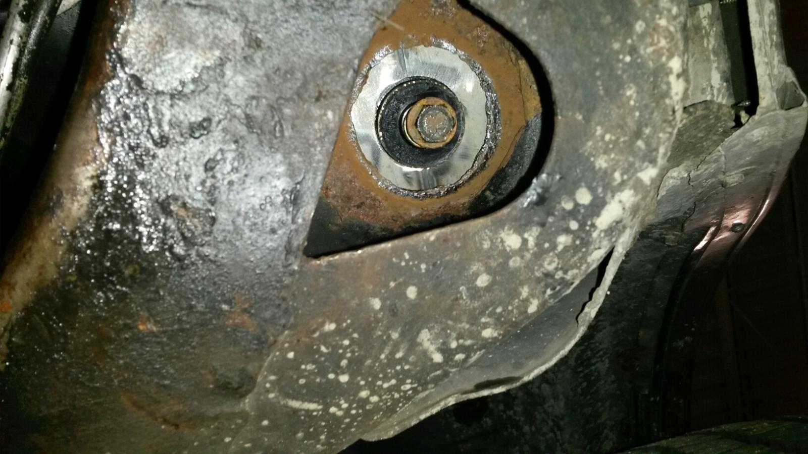 Frame repair behing front tire