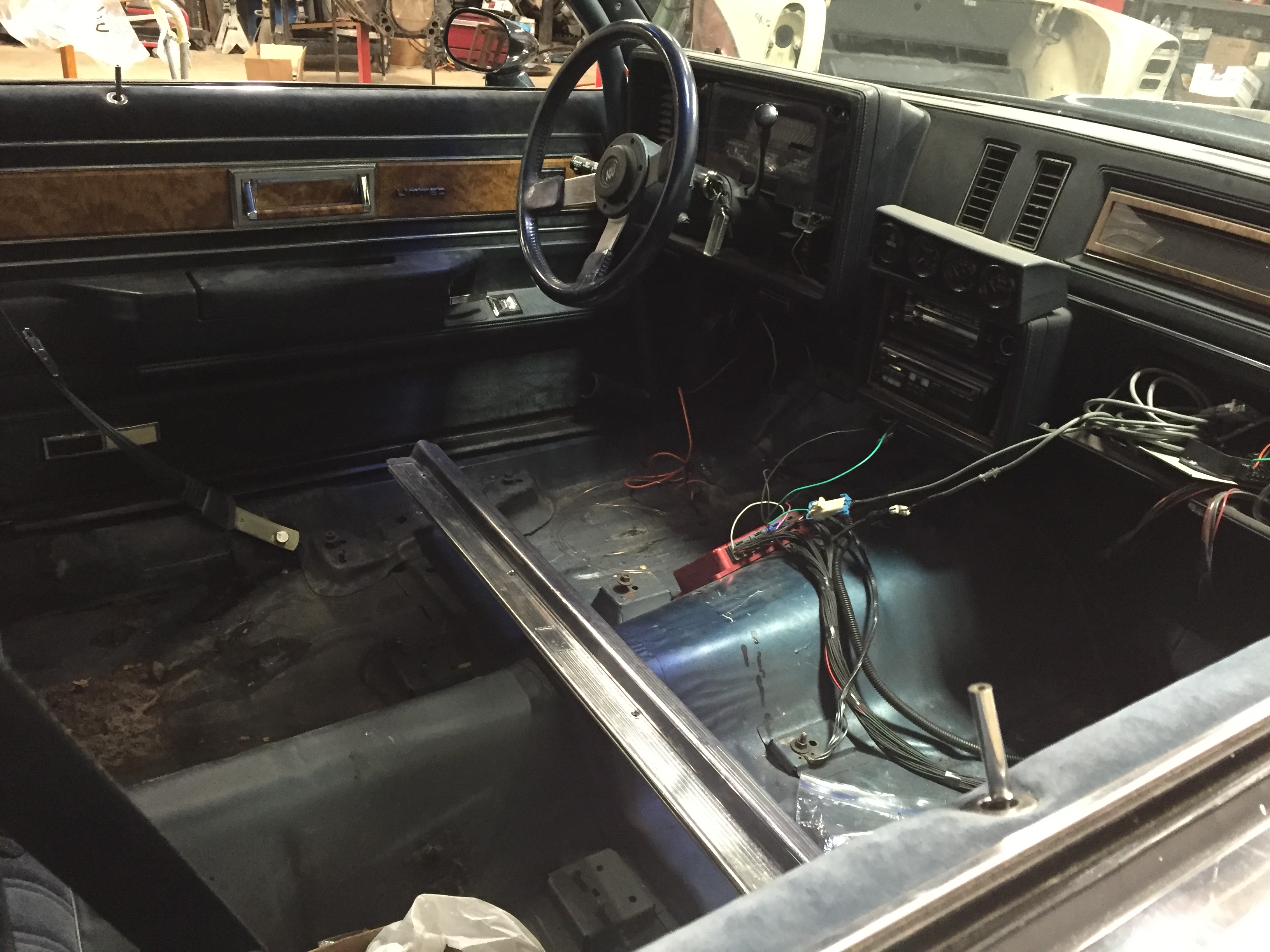 Front Seat Area Being Prepared for Console